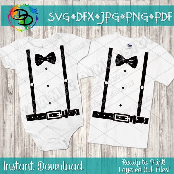 Baby svg, baby boy svg, suspenders svg, baby svg, tux svg, bowtie svg, bow tie suspenders svg, tie svg, cut file for cricut, silhouette