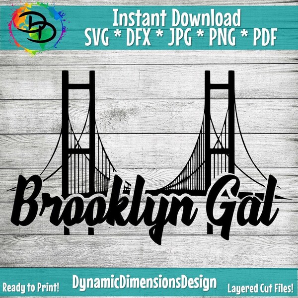 Brooklyn Bridge svg, Brooklyn Girl svg, New York, Brooklyn Bridge svg, NY state svg, Silhouettes, File for Cricut svg, Instant download