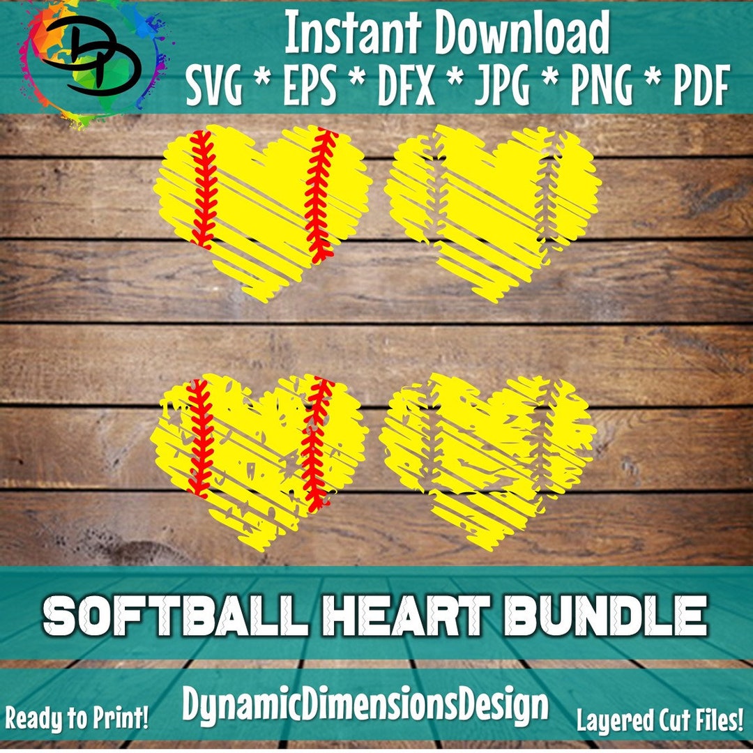 Softball Heart SVG, Softball Svg, Softball Sublimation, Softball Shirt