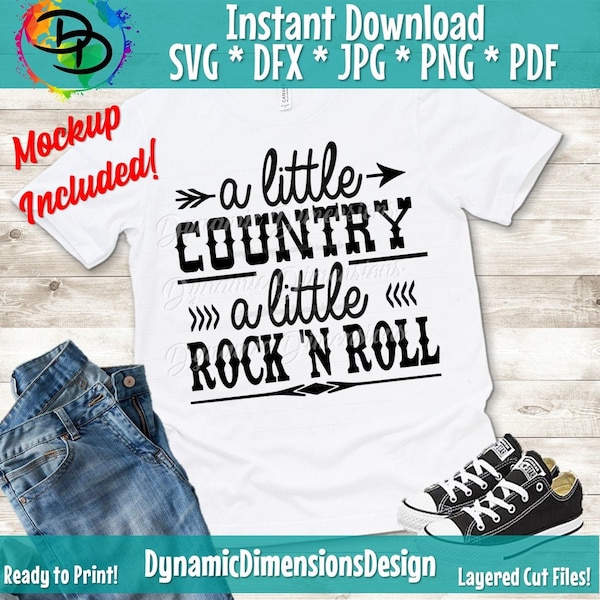 A Little Country A Little Rock N Roll SVG, Vector Digital File, song Lyrics SVG, Southern svg, country svg, country svg, SVG Digital