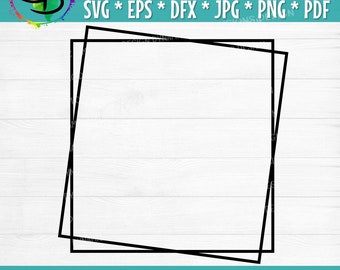 Double Square Frame, Square Frame, Frame SVG, Border SVG, Square Clipart, Square Wire, Layered Frame, Frame Clip Art, Box, Outline, Cut File