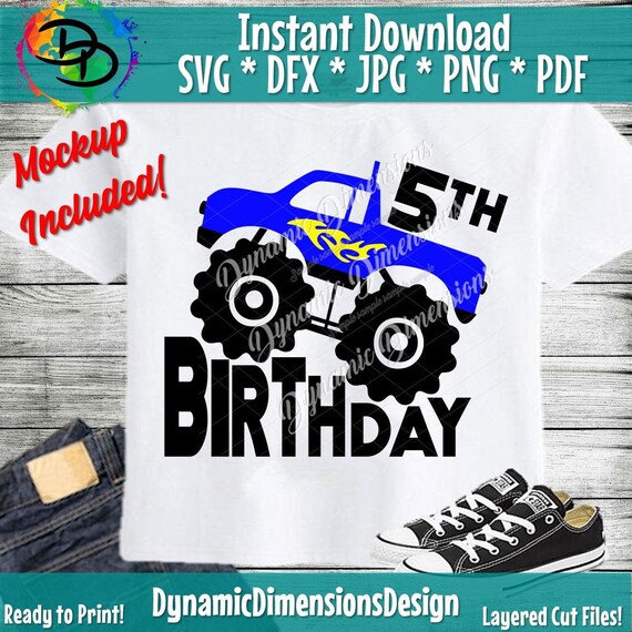 Download Monster Truck Shirt 5th Birthday Svg