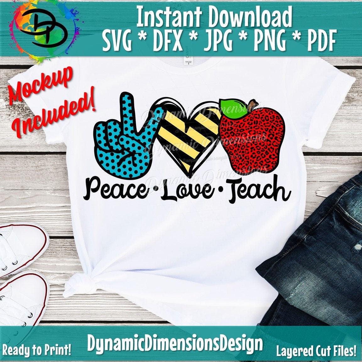 Download Teacher svg Peach Love Teach svg Peace love svg school svg | Etsy