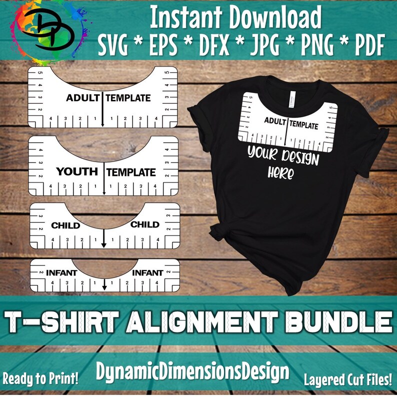 Download Tshirt Ruler SVG Bundle T-shirt Alignment Tool DXF Shirt ...