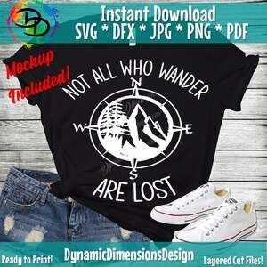 Not All Who Wander Svg File Compass Svg Hiking Forest - Etsy