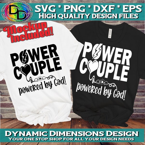 Power Couple SVG, Hubby Wifey SVG, Husband and Wife svg, PNG Instant Download Silhouette Cricut, Couples Shirt, His and Hers, Married svg