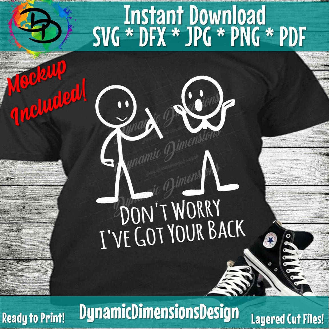 don't worry i got your back stickman meme gift Men's T-Shirt