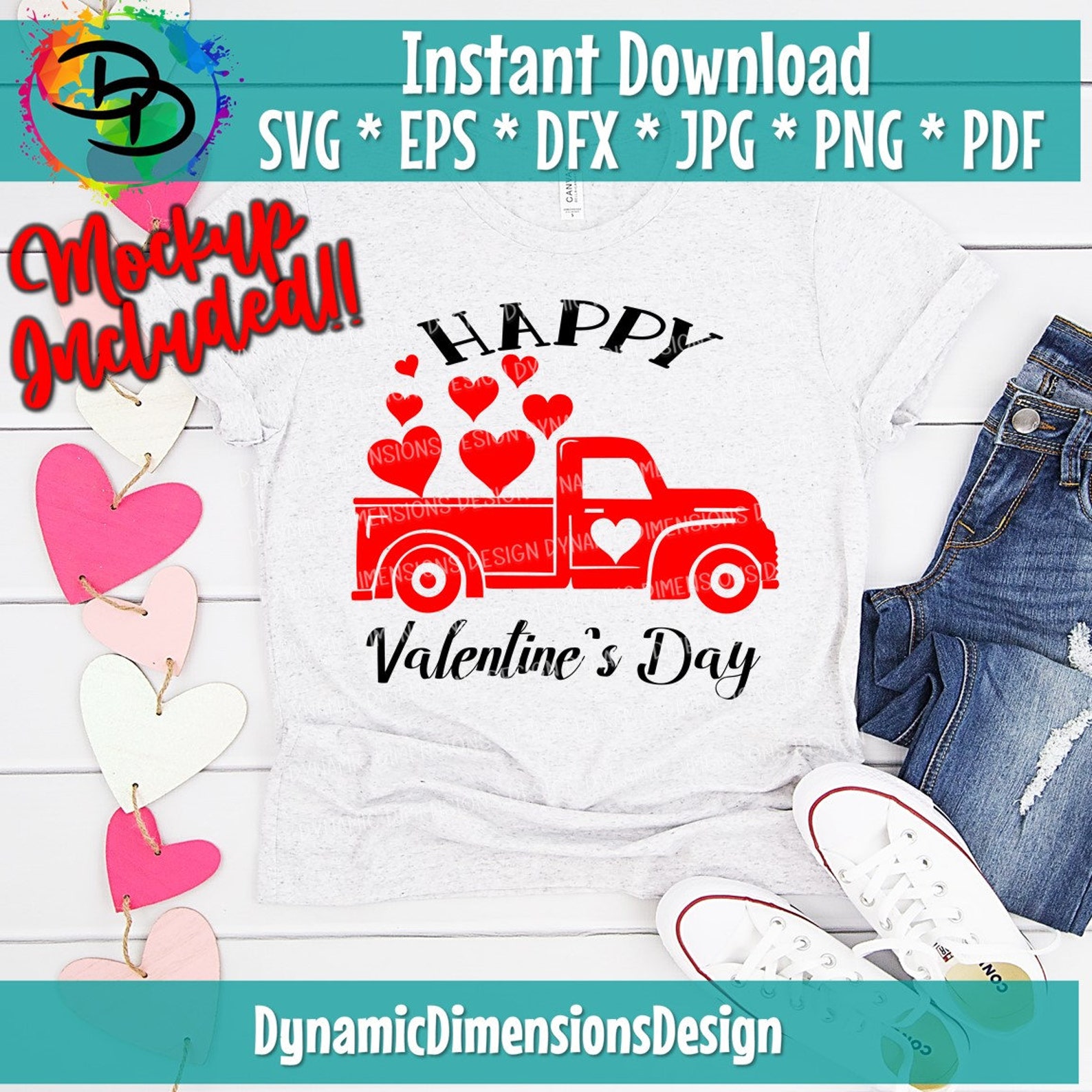 Valentines vintage Truck svg Happy Valentines SVG valentine | Etsy