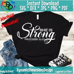 She is Strong Svg Proverbs 31:25 SVG Christian Svg Dxf and - Etsy