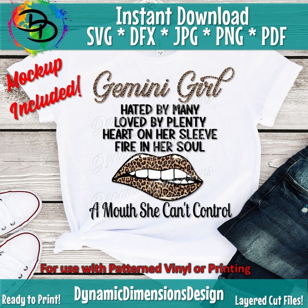 Gemini girl svg, Gemini birthday svg, Lips svg, Gemini svg, Fire in her soul, leopard svg, tshirt png, Shirt vector, Horoscope, Cricut svg