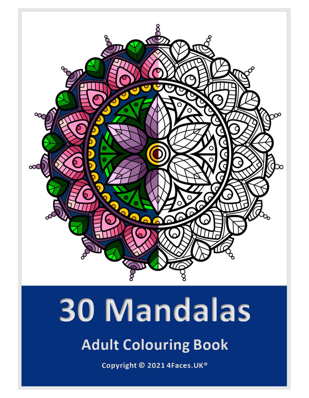 30 Mandala Coloring Pages: Adult Coloring Book (PDF Digital Download ...