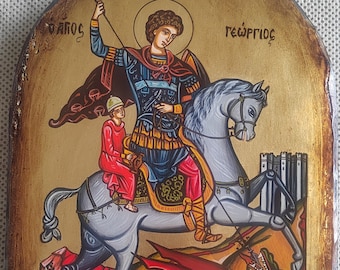 St. George Icon: Byzantine Gold Leaf Iconography