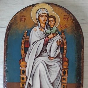 Moeder Gods, Maagd Maria, Orthodox icoon, Handgeschilderd icoon, De moeder van God met kind