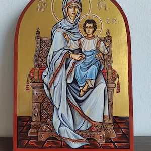 Moeder Gods, Maagd Maria, Orthodox icoon, Handgeschilderd icoon, De moeder van God met kind