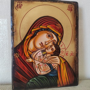 The Holy Virgin Mary with the Child, Hand painted icon