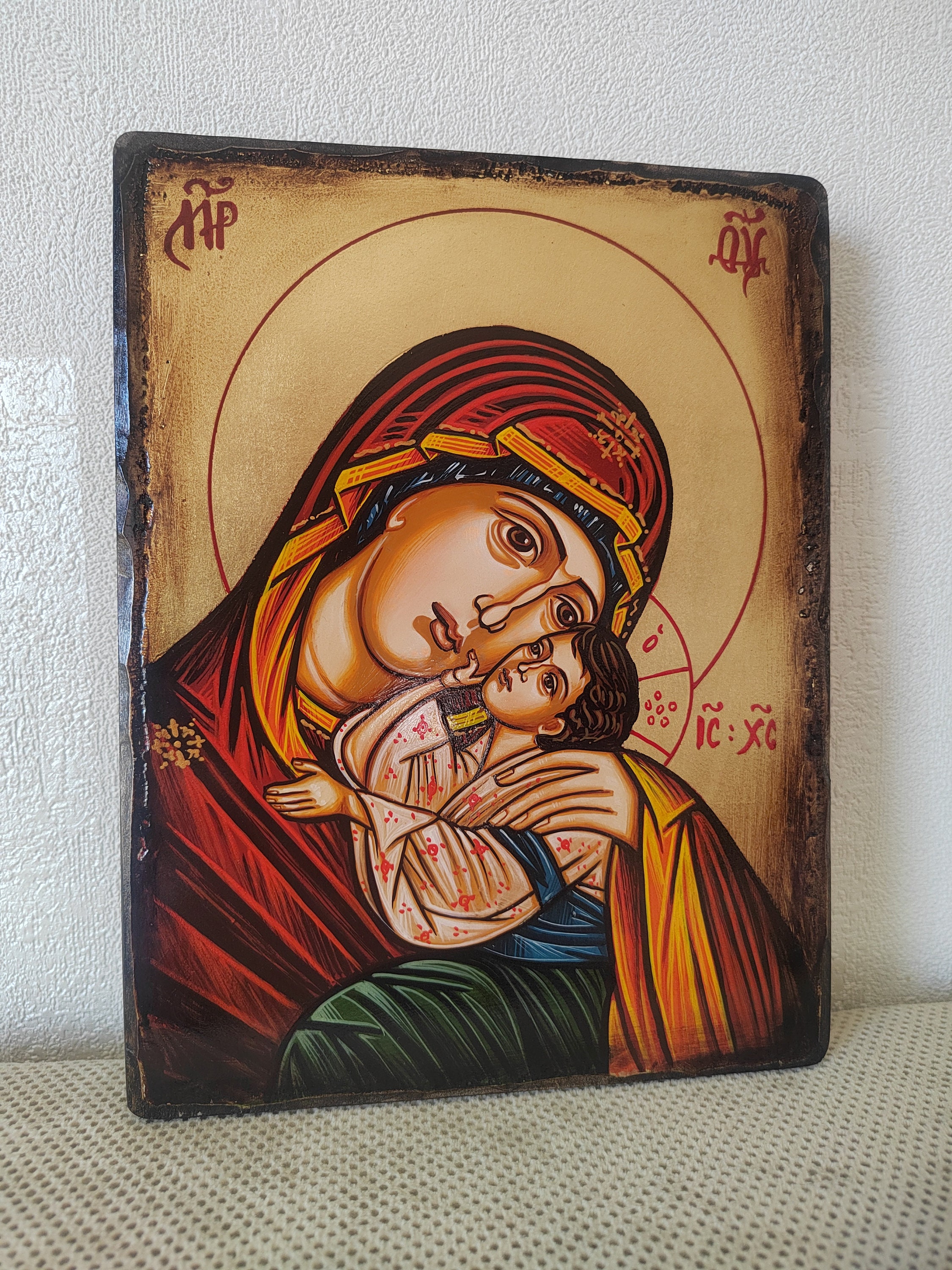 The Holy Virgin Mary with the Child, Hand painted icon