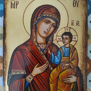 The Holy Virgin Mary with the Child, Hand painted icon