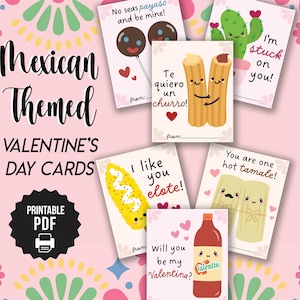 Mexican Valentine's Day Cards, Printable Latino Valentines Card, Valentina Valentine, Concha Valentines, San Valentin Tarjetas