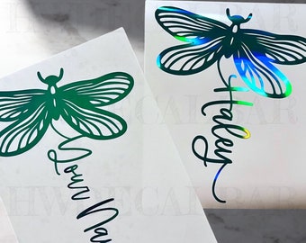 Dragon Fly Car Decal | Dragon Fly Personalized with Name Decal | Dragonfly Stickers | Dragonfly Trending Decals | Trending Stickers