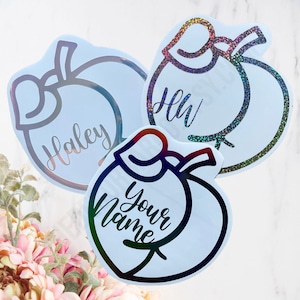 Personalized Peach Booty Decal | Booty Decal for Her | Booty Decal for Him | TikTok Booty Decal | Gifts for Him | Gifts for Her | Car Decal