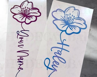 Customizable Flower | Lilly Vinyl Car Decal | Car Decal for Women | Car Decals for Mom | Holographic Decals | Flower Decal | Gifts for Her