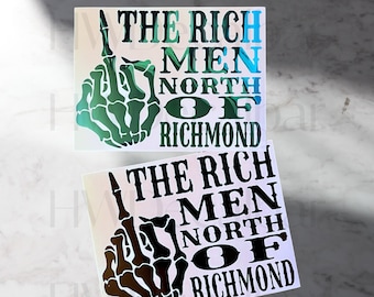 Richmen North of Richmond, Overtime Hours, Bullsh*t Pay, Oliver Anthony Car Decal, Car Decal and Stickers, Permanent Vinyl, 5+ Years