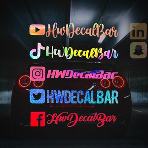 Custom Username Decal | Instagram Social Decal | TikTok Social Decal | Social Media Sticker | Username Decal for Car | Username Sticker