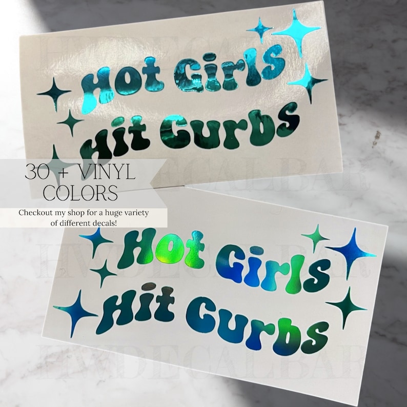 Hot Girls Hit Curbs Car Decal Car Decal for Woman Hot Girls Decal Trending Decals Trending Stickers Hot Girls Sticker Car Decal image 1