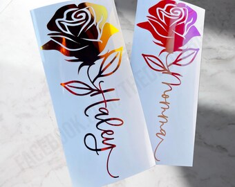 Custom Door Decals Vinyl Stickers Multiple Sizes Wedding Congrats Name Date Orange Roses Lifestyle Wedding Outdoor Luggage & Bumper Stickers for Cars Orange 72X48Inches Set of 2 