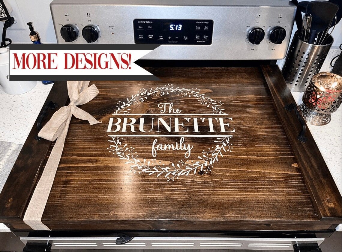 Personalized Wood Stove Top Cover Stove Top Cover for Etsy