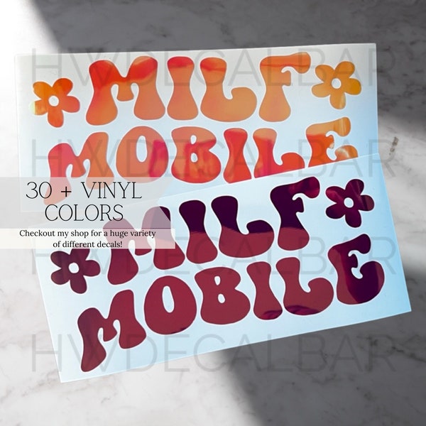 Milf Mobile Decal | Milf Mobile Sticker | Milf Mobile Funny Decal for Her | Vinyl Decal | Vinyl Stickers | Personalized Decals | Milf Gifts