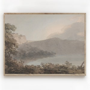 Country Landscape/Lake Painting/PRINTABLE/Lake and Mountain Painting/Italian Painting/Nursery/Digital Download/Fine Art