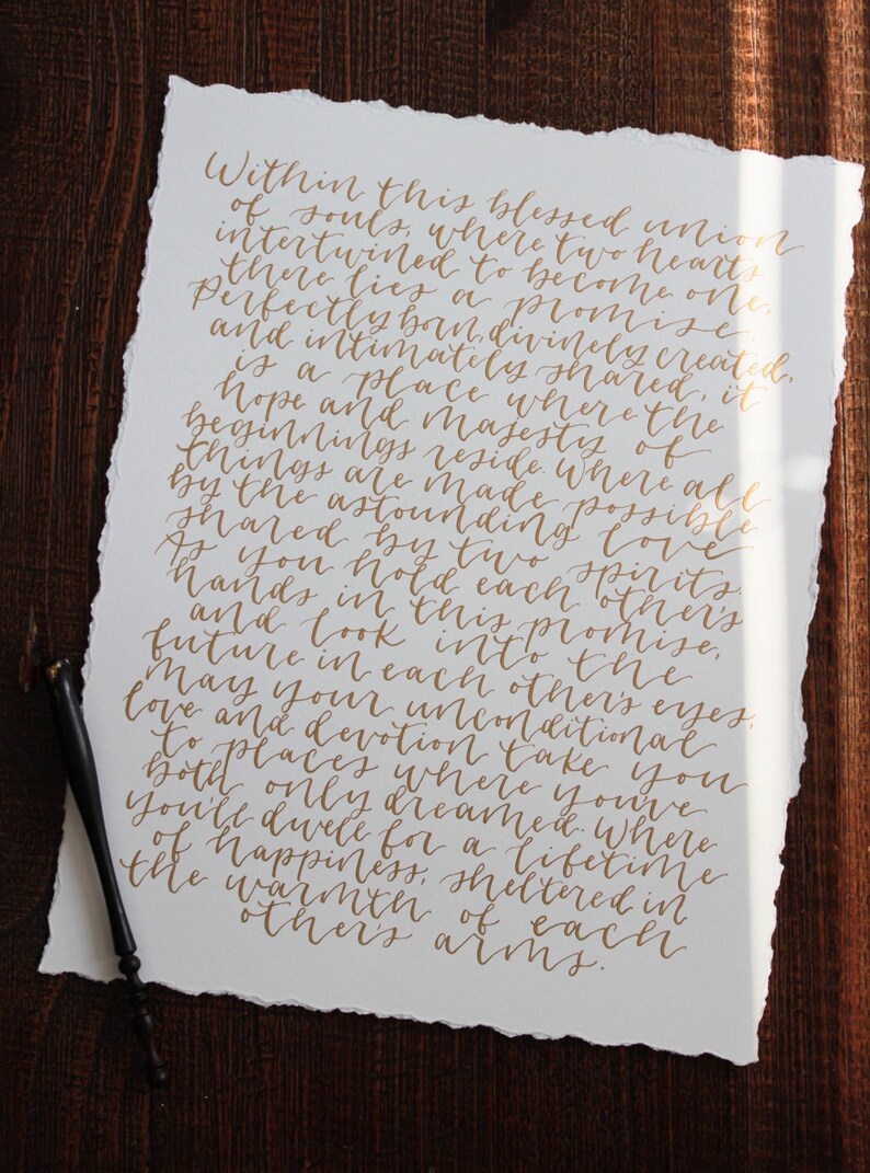 Custom Handwritten Calligraphy Quote on Cardstock Home Decor Quotes