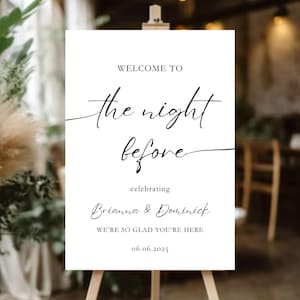 The Night Before Welcome Sign Template, Rehearsal Dinner Welcome Sign, Welcome to the Night Before, Printable Instant Download