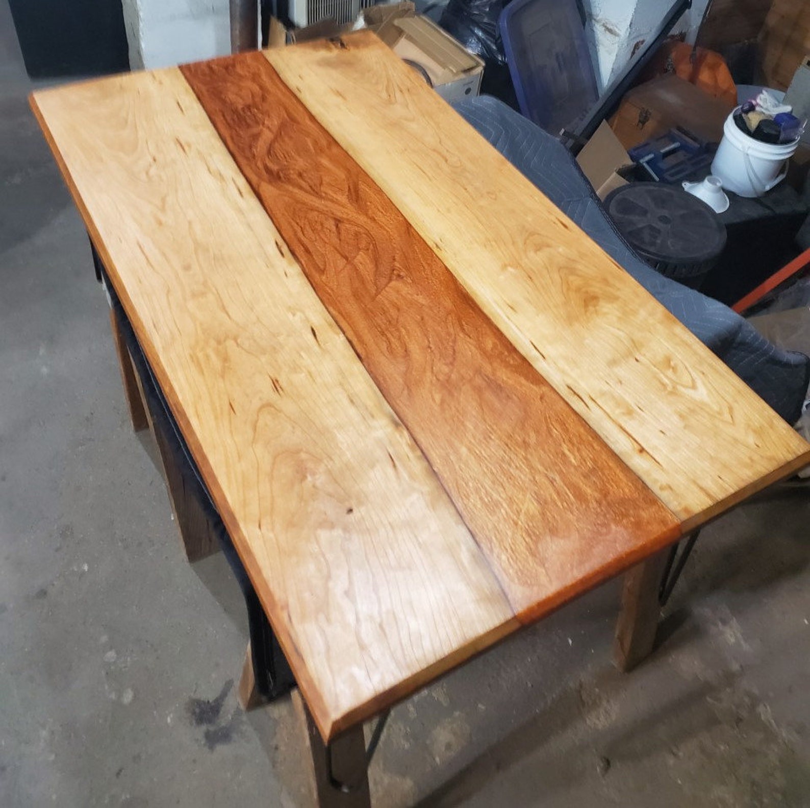 Live Edge Cherry and Liquid Fire epoxy river Table Etsy