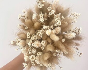 Mini bouquet da 5 pezzi di fiori secchi, boho, phalaris, glixia, bouquet di fiori secchi, fiori secchi, decorazione autunnale, vendita all'ingrosso