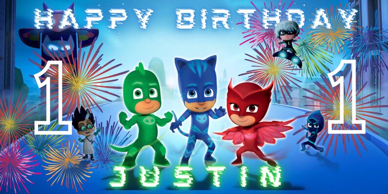 PJ Mask Backdrop Design Digital Download PJ Mask Banner - Etsy