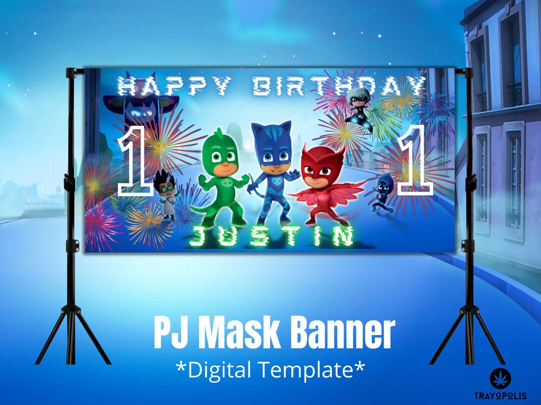 PJ Mask Backdrop Design Digital Download PJ Mask Banner - Etsy