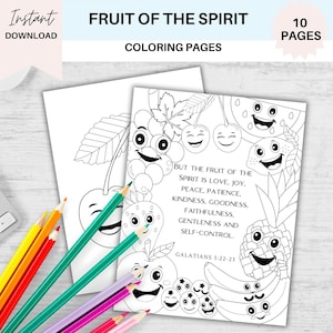 Páginas para colorear del fruto del Espíritu: Versículo bíblico para imprimir (PDF)