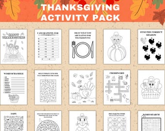 Thanksgiving Aktivität Kinder druckbare Thanksgiving Aktivität Buch Türkei Malseite Erntedank Dankbarkeit A - Z Spiel Herbst Aktivität Blätter