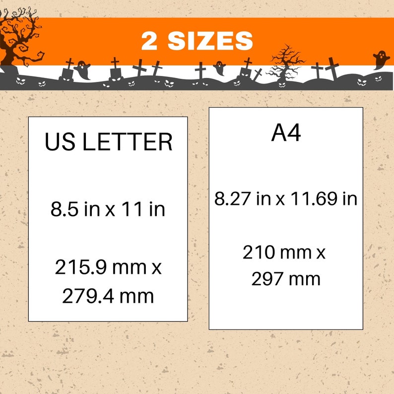 K&ouml;nnte beinhalten: Bild mit zwei Papierformaten: US Letter (215.9 mm x 279.4 mm) und A4 (210 mm x 297 mm). Das US Letter-Format wird auch in Zoll angegeben: 8.5 in x 11 in. Das A4-Format wird auch in Zoll angegeben: 8.27 in x 11.69 in.