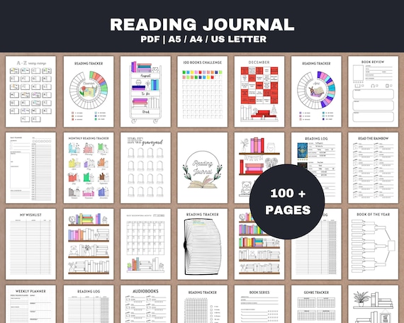 Reading Journal Printable - Book Trackers & Reading Challenges PDF