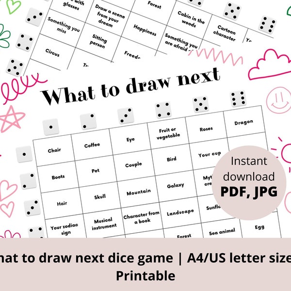 Dice Drawing Game Etsy