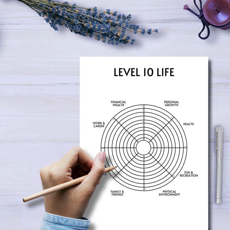 Wheel of Life Planner: Level 10 Life, Goal Tracker (PDF Download) - Etsy