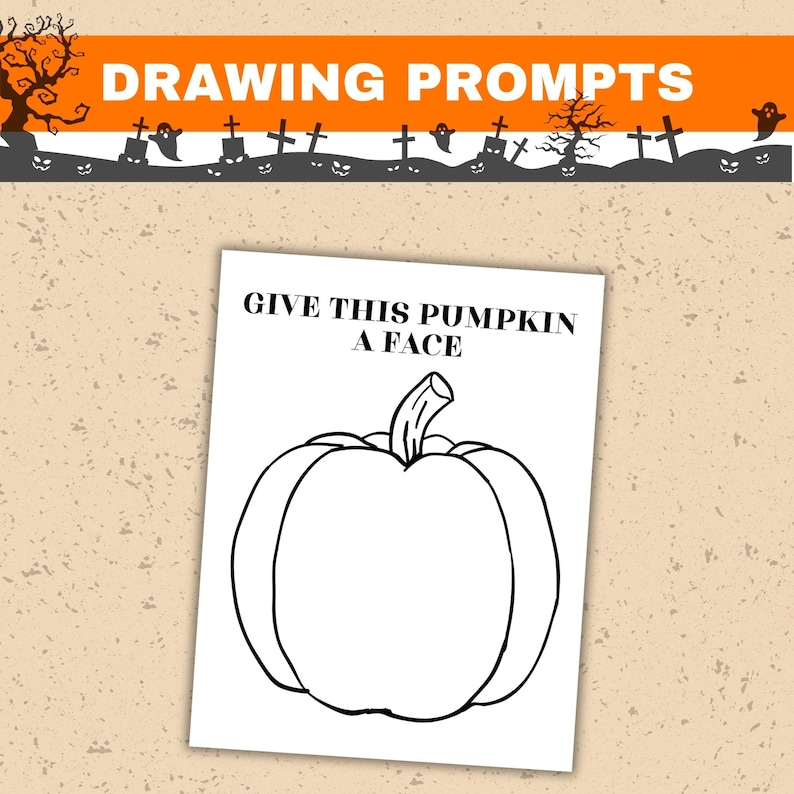 Halloweeen drawing promt -give this pumpkin a face