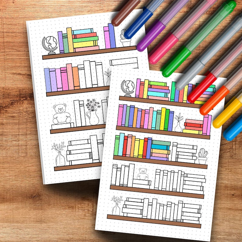 Reading Journal Printable – Book Tracker Pages, Reading Challenge PDF (Dotted) image 11