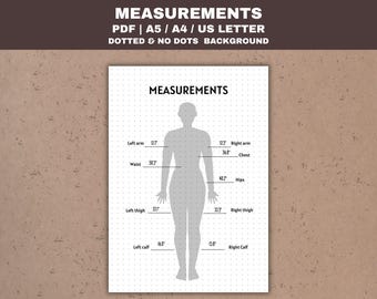 Body Measurement Tracker Printable: Fitness Journal Page (PDF)
