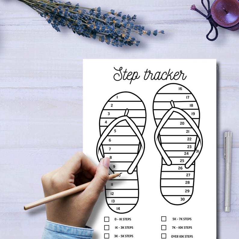 Step Rangs Summer Step Tracker Printable: Monthly Fitness Log (PDF) - Etsy