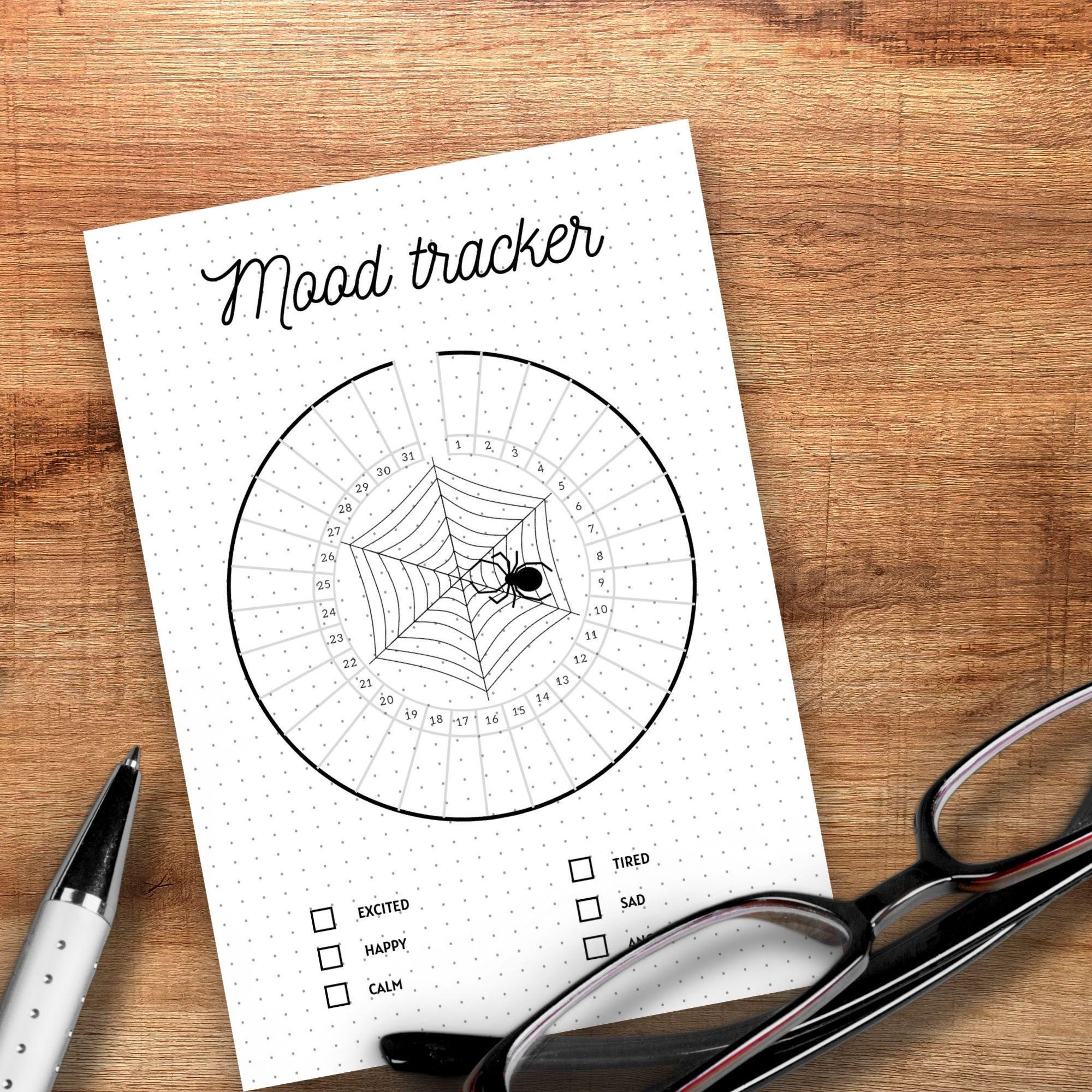 Fall Tracker Form October Mood Tracker Printable - Fall Journal Page - Mental Health ...