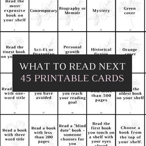 Jeu TBR Défi de lecture imprimable Cartes TBR, de votre étagère TBR, à lire, livre cadeau, pot de livre Que lire ensuite